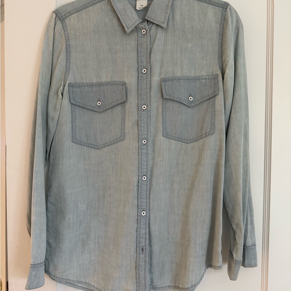 Light Blue Jean Button-Up Shirt